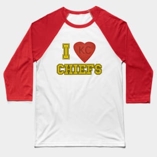 I LOVE KC CHIEFS Baseball T-Shirt